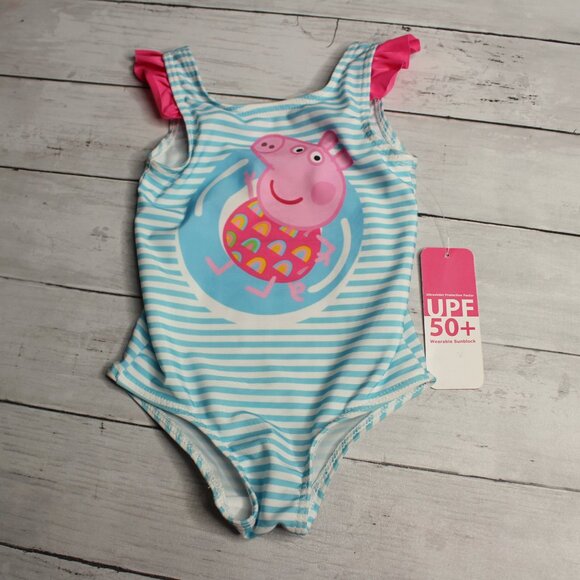 Peppa Pig Baby Girl's 1 Piece Swimsuit Size 12 Months UV UPF 50+ - Picture 4 of 6